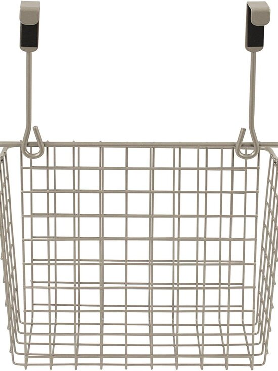 Hanging Baskets for Organizing Large, Satin Nickel - Grid Over the Cabinet Wire - Picture 7 of 9